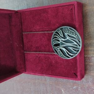 Black and Silver Pendant Necklace